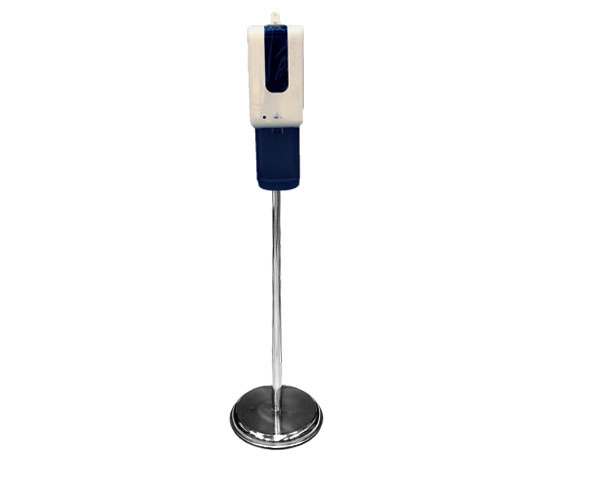 Floor Stand sanitizing station(includes SS steel Floor Stand , automatic Dispenser, 4 energizer c size battery,dripshield)