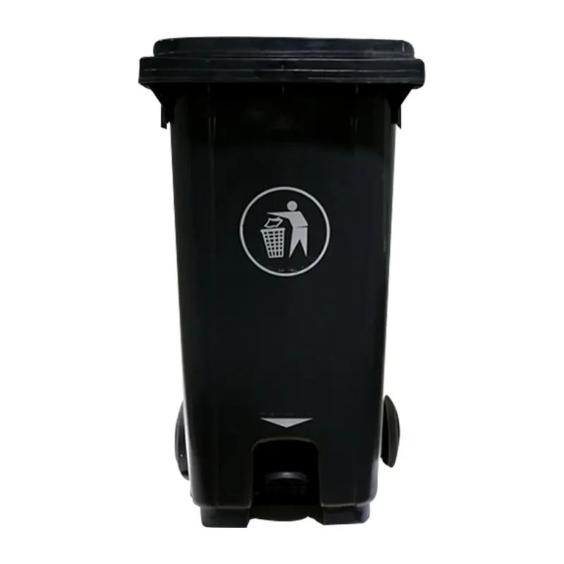 Garbage Bin Single Door with Pedal & Wheel Grey - Bright Eazy