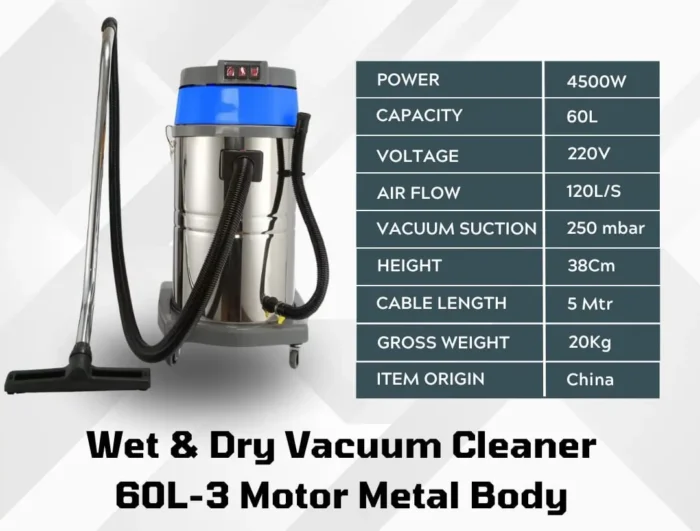 Wet & Dry Vacuum Cleaner 60L - Bright Eazy